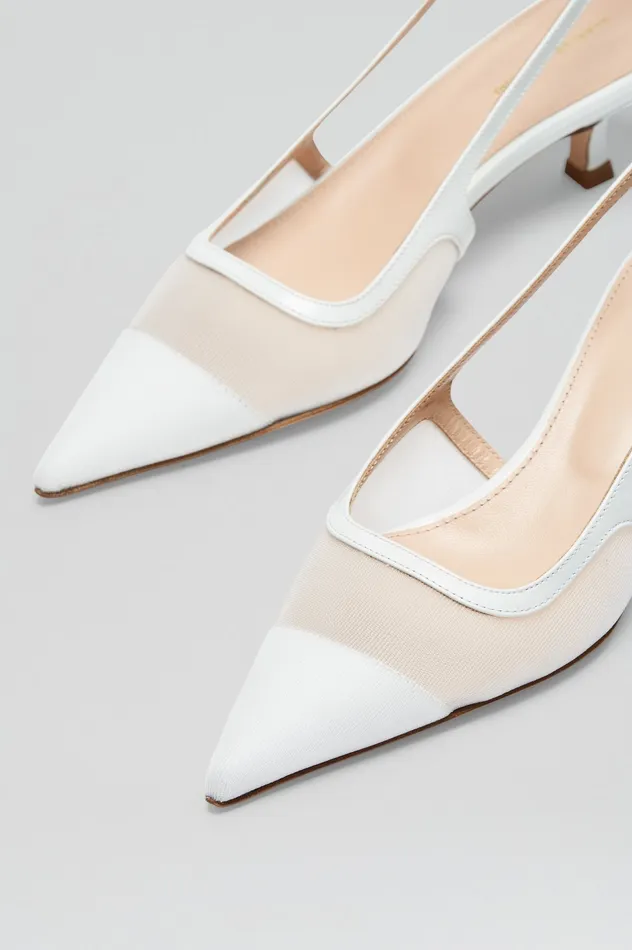 Women Shoes Scanlan Theodore FINE MESH SLINGBACK 45 WHITE