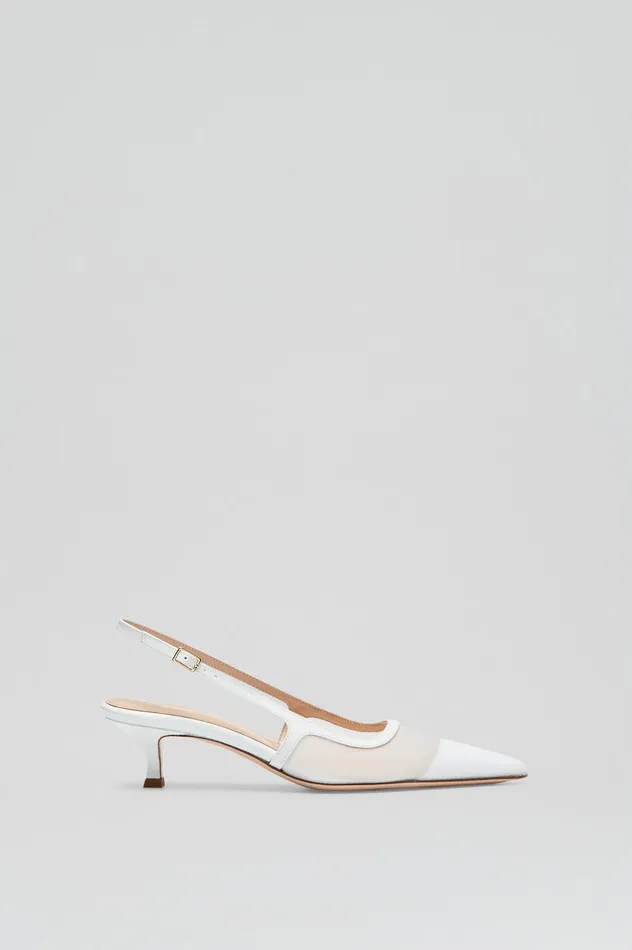Women Shoes Scanlan Theodore FINE MESH SLINGBACK 45 WHITE