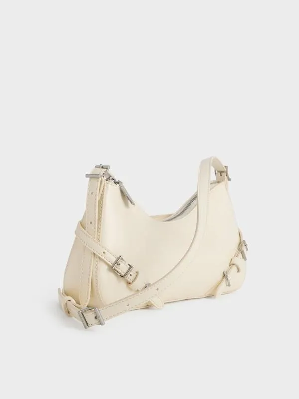 Women Sloane Shoulder Bag 8211 Cream CHARLES and KEITH Shoulder Bags