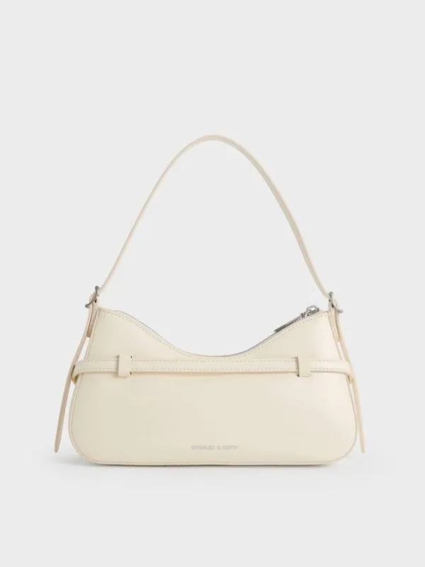 Women Sloane Shoulder Bag 8211 Cream CHARLES and KEITH Shoulder Bags
