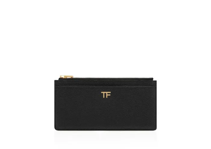 Women Small Leather Goods Tom Ford Leather Multifunctional Wallet Black