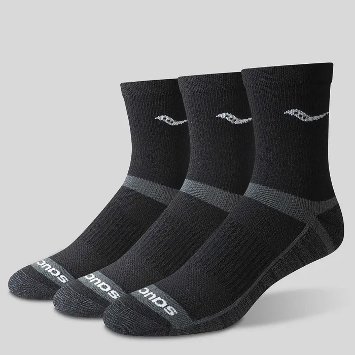 Women Socks Saucony Inferno Cushion Mid 3Pack Sock Black