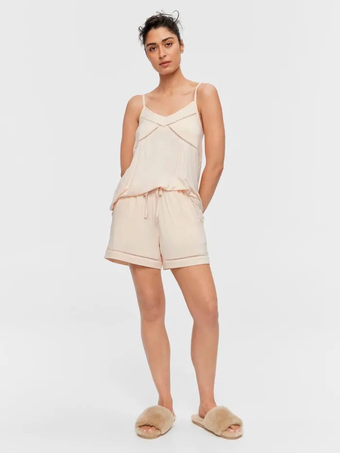 Women Soft Pink Bamboo Jersey Long Short Pink Peter Alexander Shorts