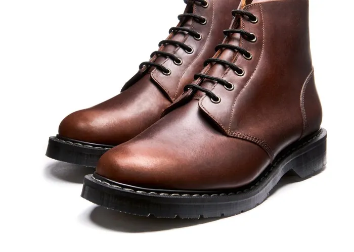 Women Solovair Astronaut Boots Gaucho Crazy Horse 6 Eye Astronaut Boot
