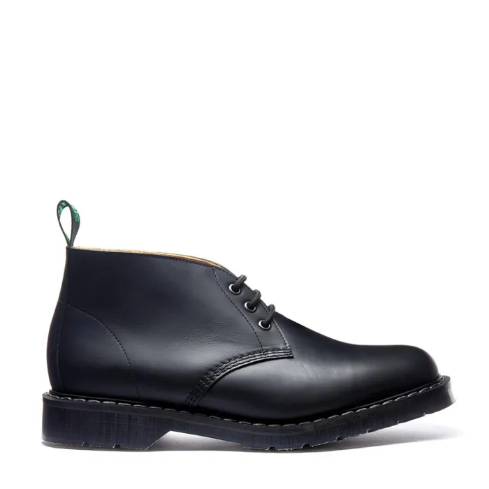Women Solovair Chukka Boots Black Greasy 3 Eye Chukka Boot