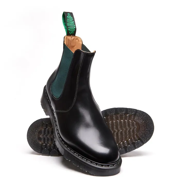 Women Solovair Dealer Boots Green and Black Dealer Boot