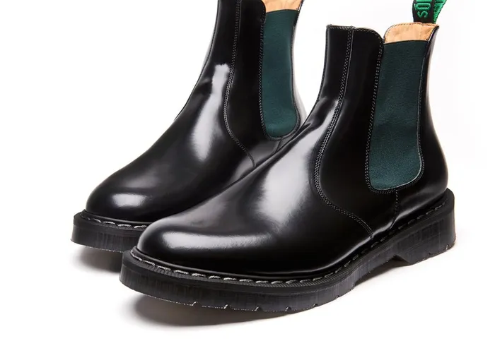 Women Solovair Dealer Boots Green and Black Dealer Boot