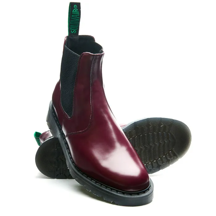 Women Solovair Dealer Boots Merlot Vegan HiShine Dealer Boot