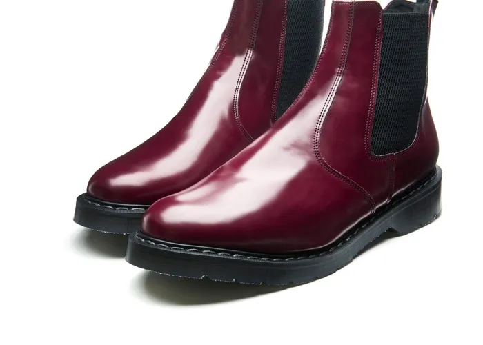 Women Solovair Dealer Boots Merlot Vegan HiShine Dealer Boot