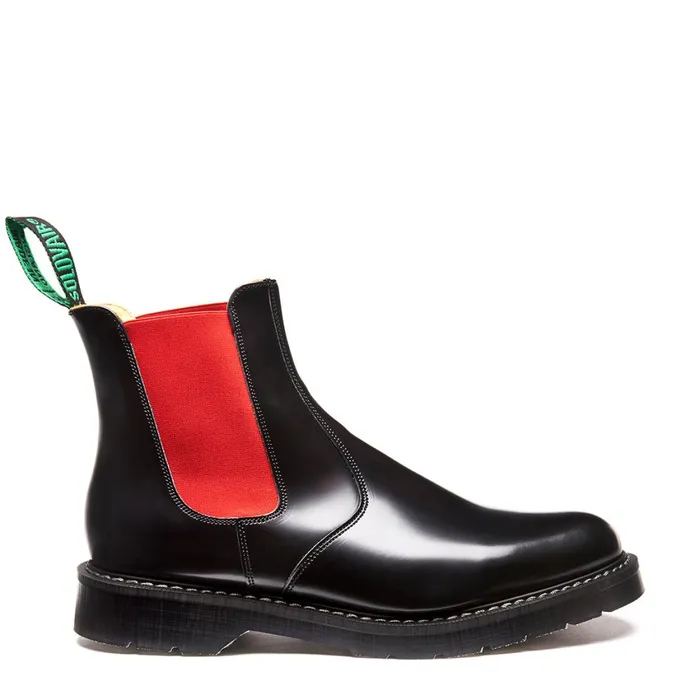 Women Solovair Dealer Boots Red and Black Dealer Boot