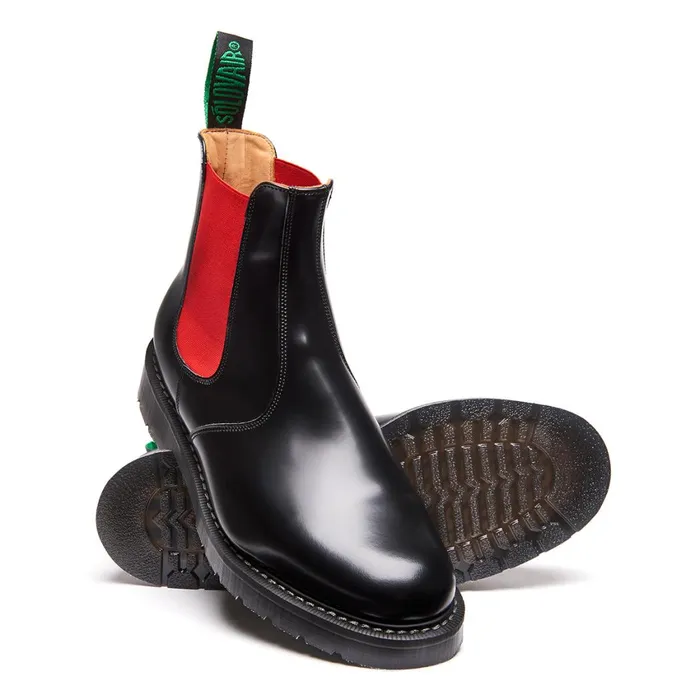 Women Solovair Dealer Boots Red and Black Dealer Boot