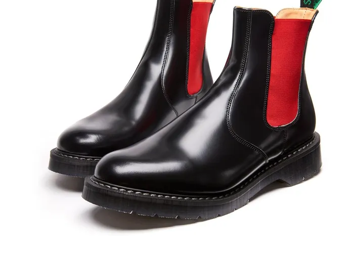 Women Solovair Dealer Boots Red and Black Dealer Boot