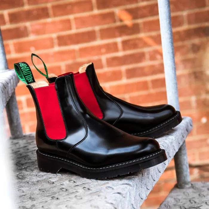 Women Solovair Dealer Boots Red and Black Dealer Boot