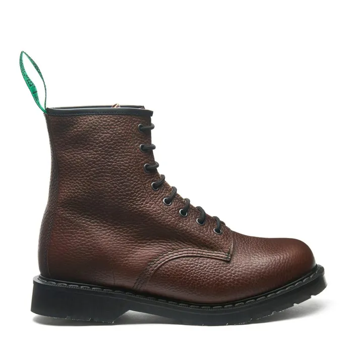 Women Solovair Derby Boots Gaucho Brown Grain 8 Eye Derby Boot