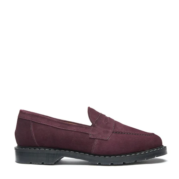 Women Solovair Loafers Amarone Suede Penny Loafer