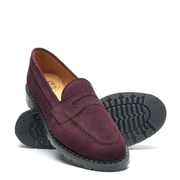 Women Solovair Loafers Amarone Suede Penny Loafer