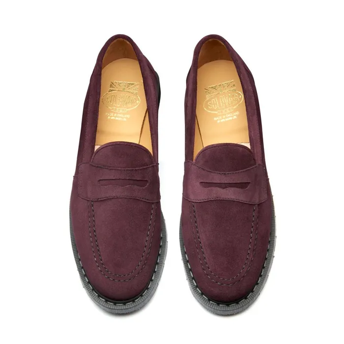 Women Solovair Loafers Amarone Suede Penny Loafer
