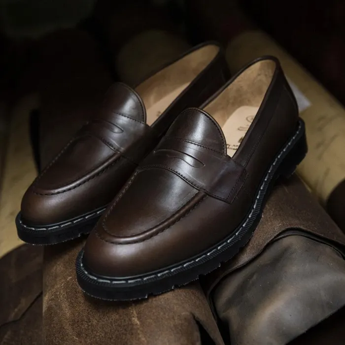 Women Solovair Loafers Gaucho Crazy Horse Penny Loafer