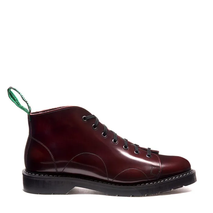 Women Solovair Monkey Boots Burgundy RubOff Monkey Boot