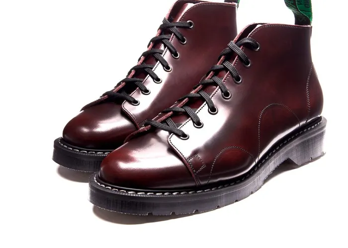 Women Solovair Monkey Boots Burgundy RubOff Monkey Boot