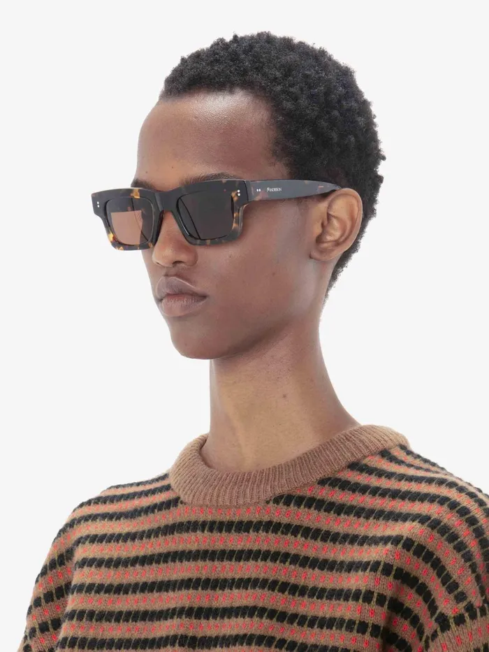 Women SUNGLASSES JW Anderson WAYFARER SUNGLASSES Dark Brown