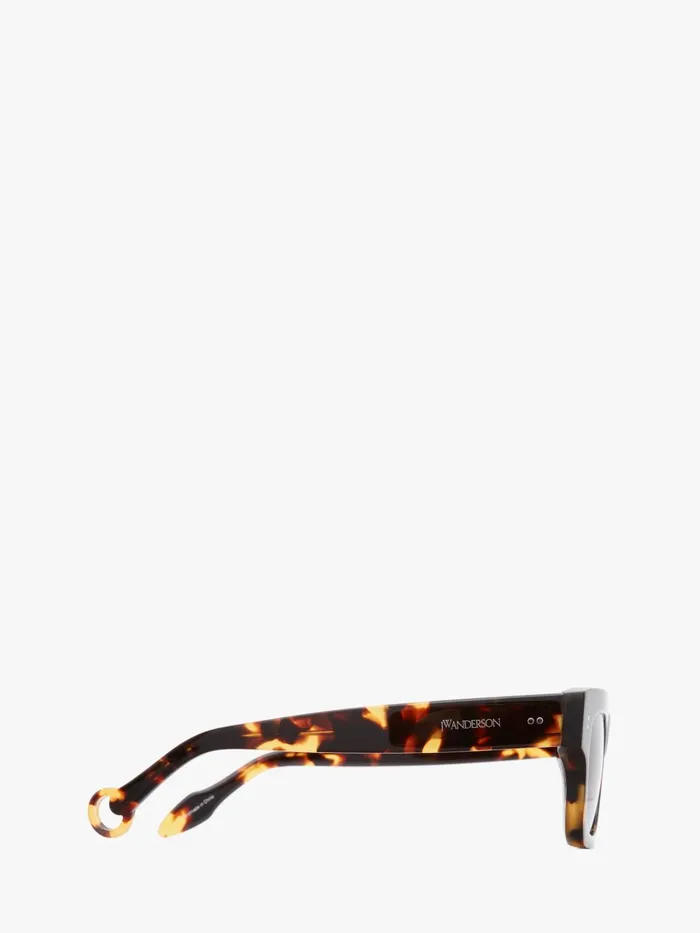 Women SUNGLASSES JW Anderson WAYFARER SUNGLASSES Dark Brown