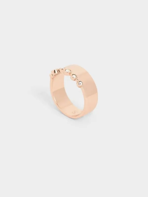 Women Swarovski Crystal Studded Ring 8211 Rose Gold CHARLES and KEITH Rings