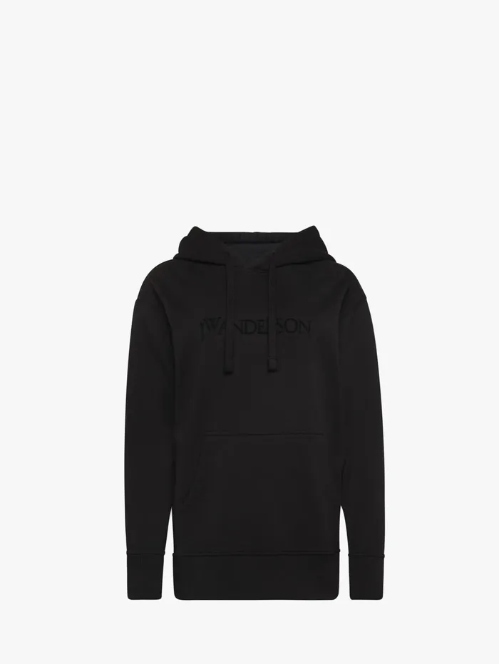Women Sweatshirt and Hoodies JW Anderson CLASSIC LOGO EMBROIDERY HOODIE Black Women Sweatshirt and Hoodies JW Anderson CLASSIC LOGO EMBROIDERY HOODIE Black