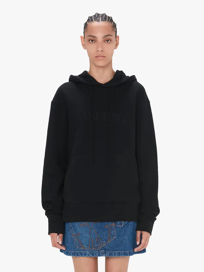 Women Sweatshirt and Hoodies JW Anderson HOODIE WITH LOGO EMBROIDERY Black Women Sweatshirt and Hoodies JW Anderson HOODIE WITH LOGO EMBROIDERY Black