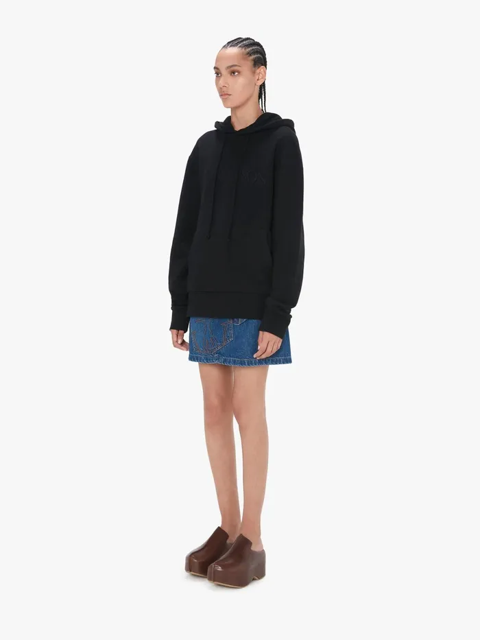 Women Sweatshirt and Hoodies JW Anderson HOODIE WITH LOGO EMBROIDERY Black Women Sweatshirt and Hoodies JW Anderson HOODIE WITH LOGO EMBROIDERY Black