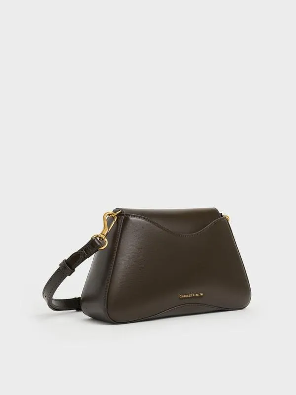 Women Sybill Trapeze ChainHandle Bag 8211 Dark Moss CHARLES and KEITH Shoulder Bags