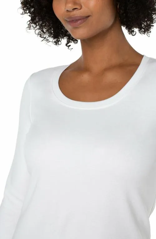 Women Tees Liverpool Los Angeles 34 Sleeve Scoop Neck Knit Tee White
