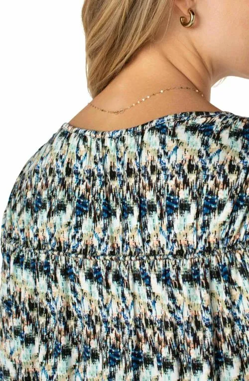 Women Tees Liverpool Los Angeles Long Sleeve Knit Top Blue Multi