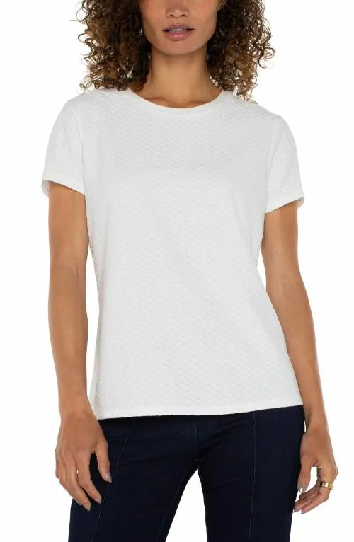 Women Tees Liverpool Los Angeles Short Sleeve Crew Neck Tee With Rib Trim White
