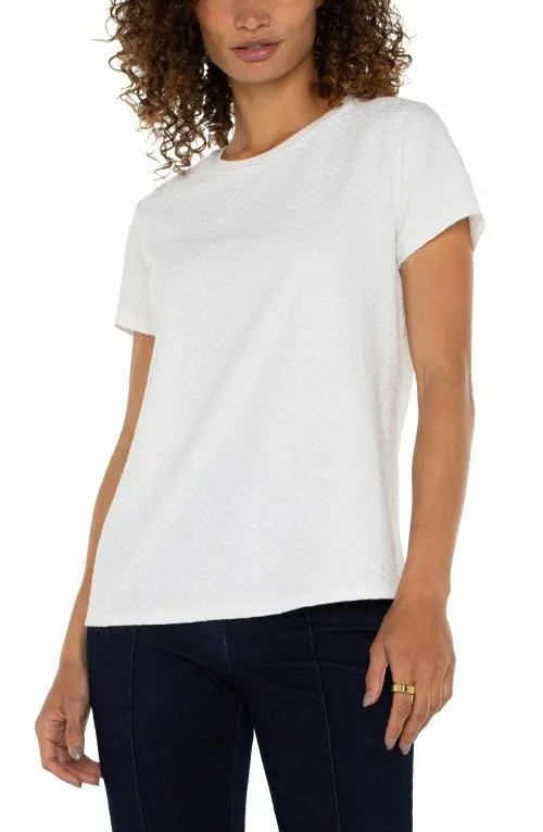 Women Tees Liverpool Los Angeles Short Sleeve Crew Neck Tee With Rib Trim White