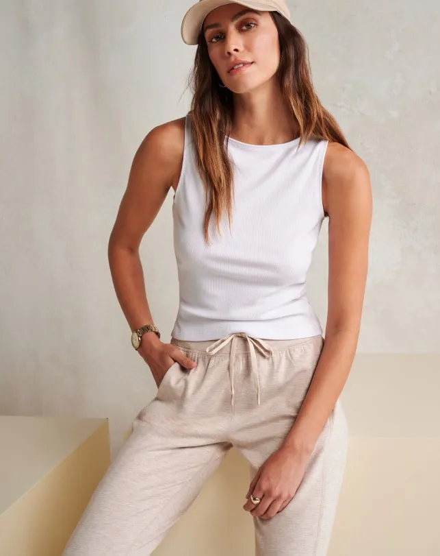 Women Tees TravisMathew CLOUD RIB HADLEY TANK White
