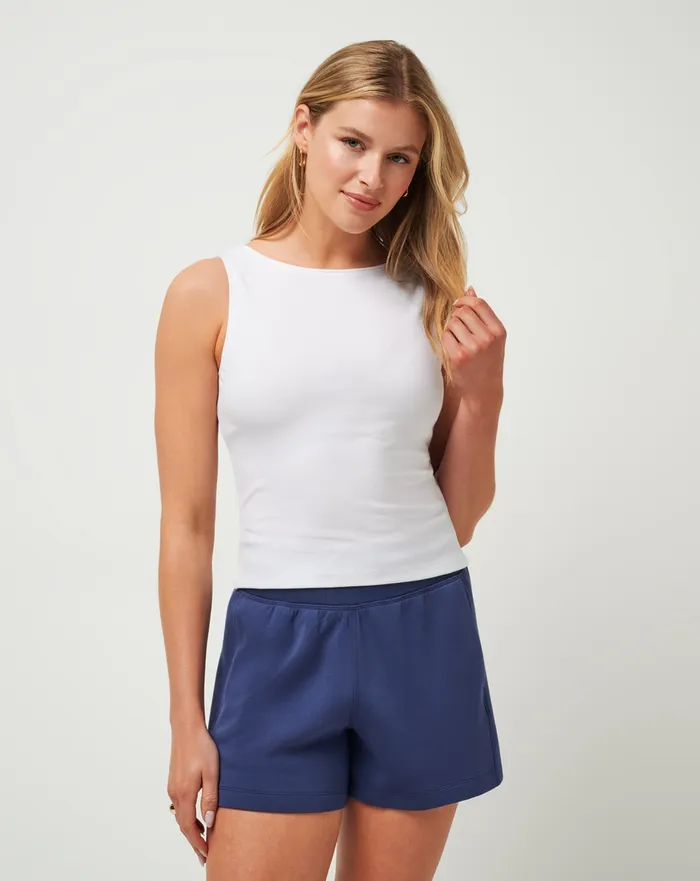 Women Tees TravisMathew CLOUD RIB HADLEY TANK White