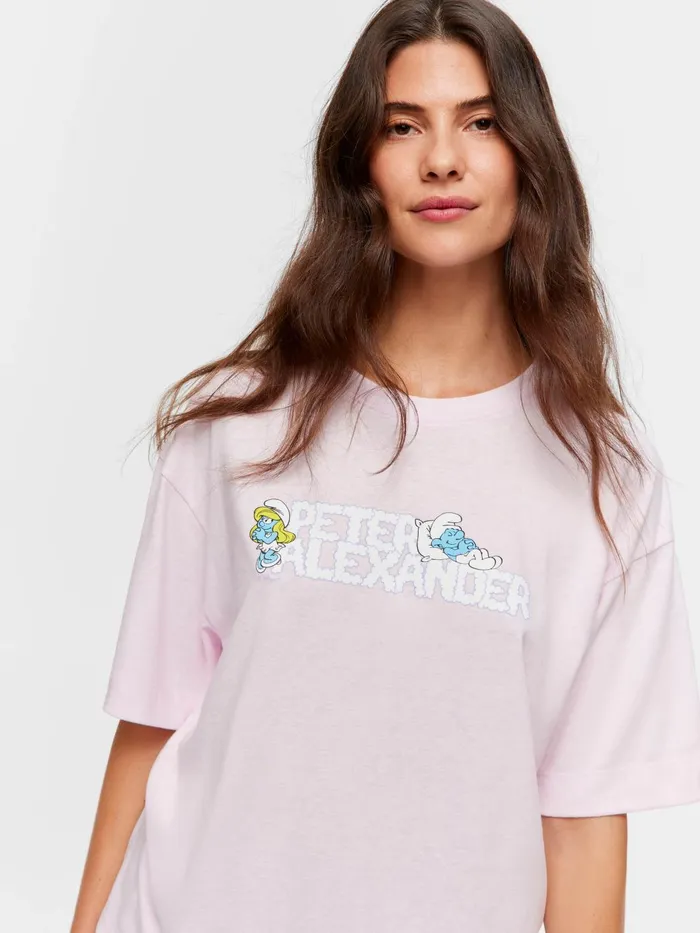 Women The Smurfs Tee Pink Peter Alexander Tops