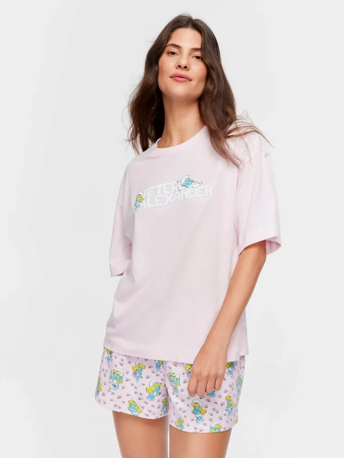 Women The Smurfs Tee Pink Peter Alexander Tops