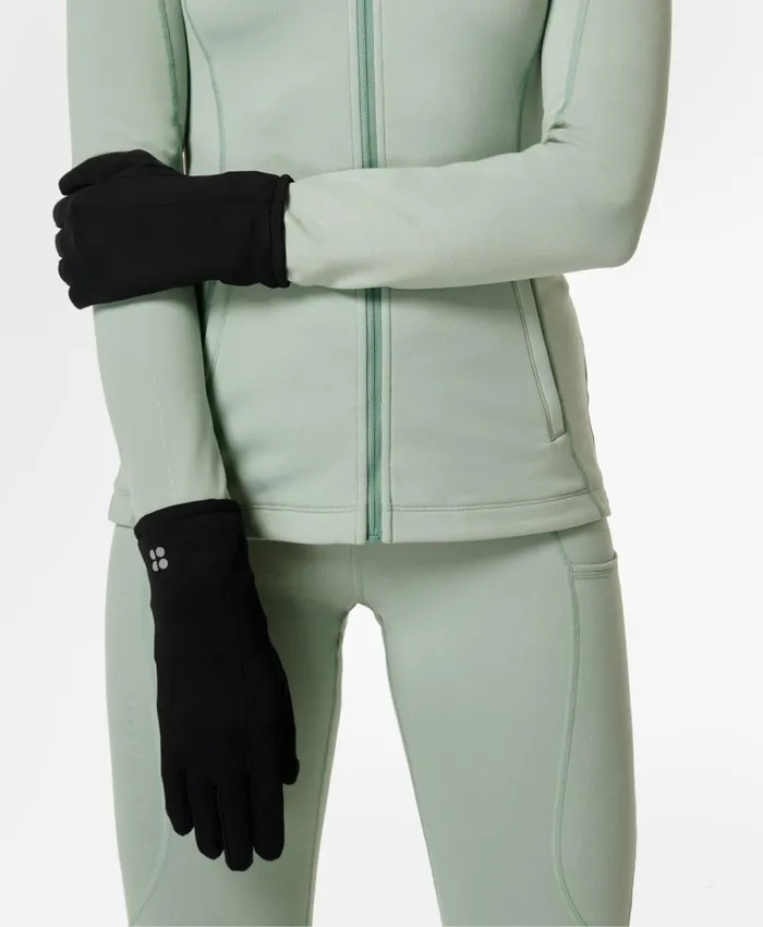 Women Therma Run Gloves Black Sweaty Betty Hats Scarves Gloves