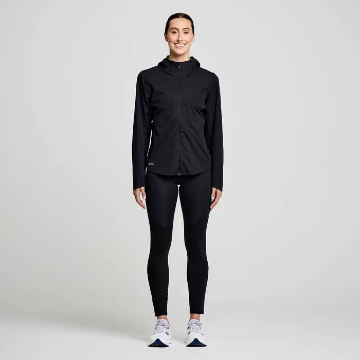 Women Tops Saucony Hurricane Waterproof Jacket Black