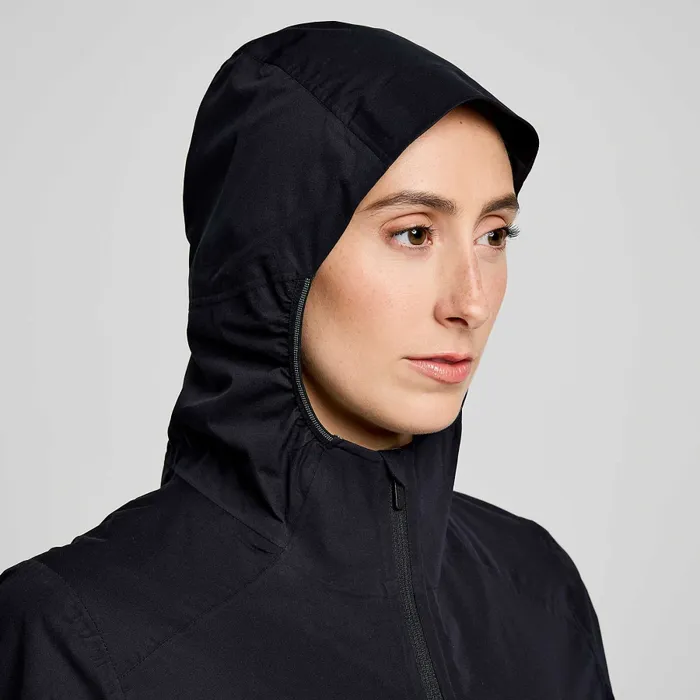 Women Tops Saucony Hurricane Waterproof Jacket Black