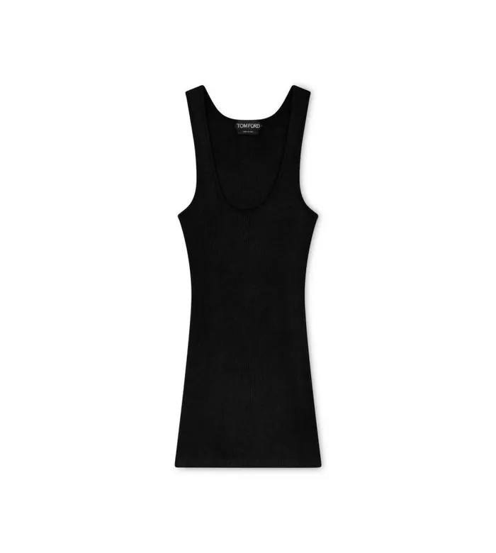 Women Tops Tom Ford Fine Silk Rib Tank Top Black