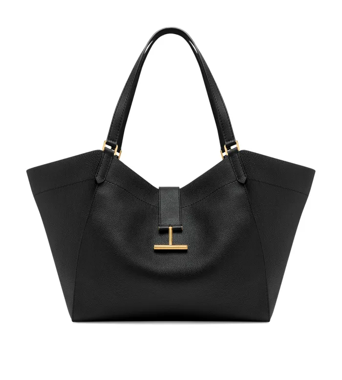 Women Totes Tom Ford Grain Leather Tara Large Tote Black