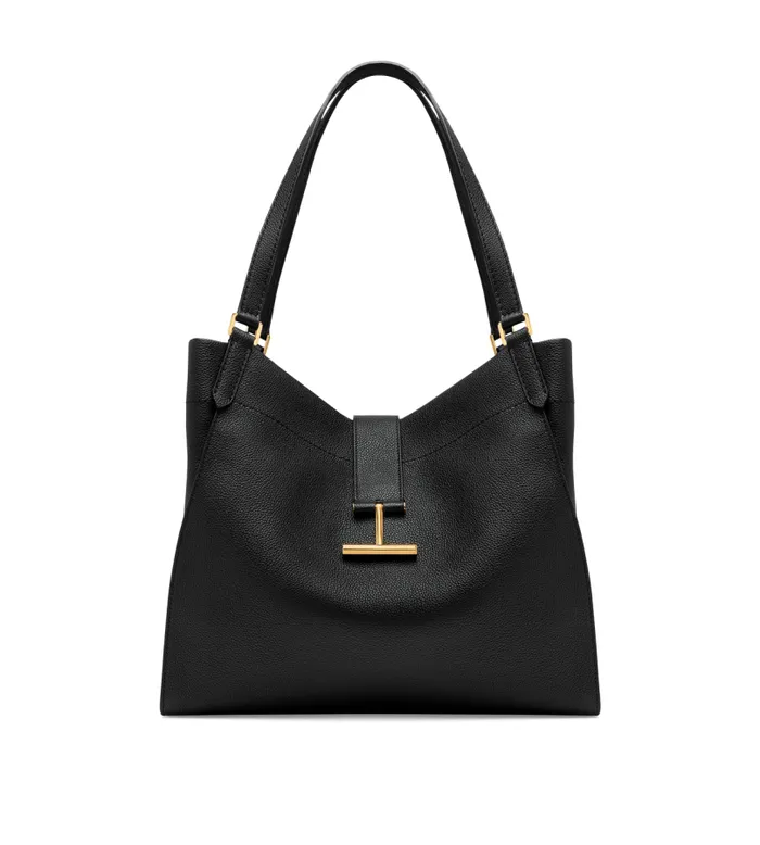 Women Totes Tom Ford Grain Leather Tara Large Tote Black Women Totes Tom Ford Grain Leather Tara Large Tote Black
