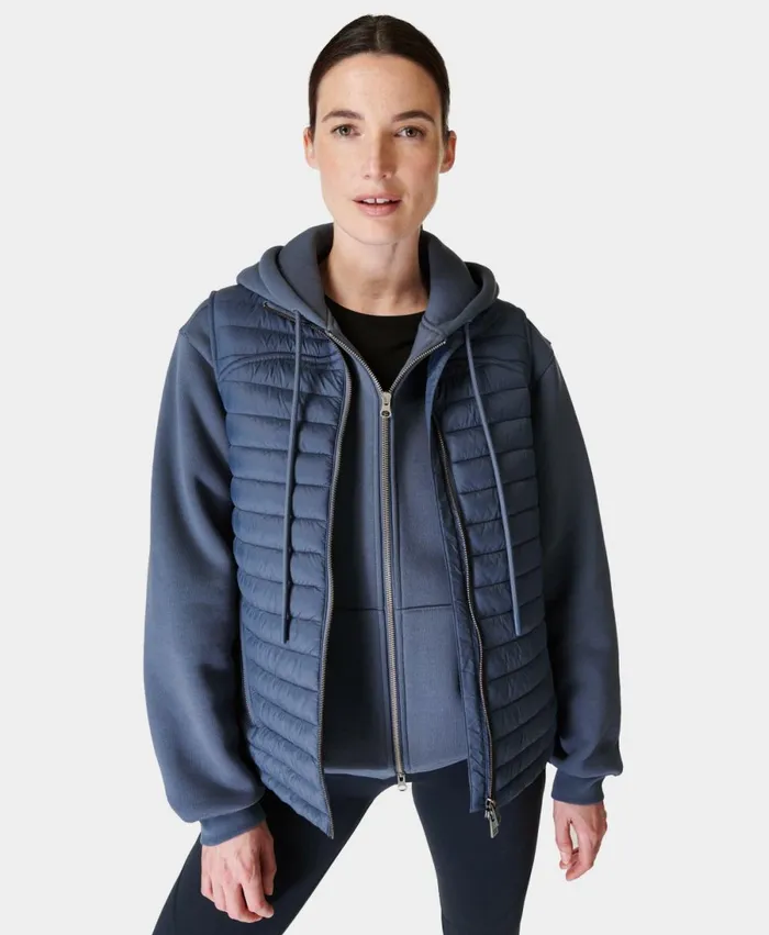 Women Trailblazer Gilet Endless Blue Sweaty Betty Coats and Jackets