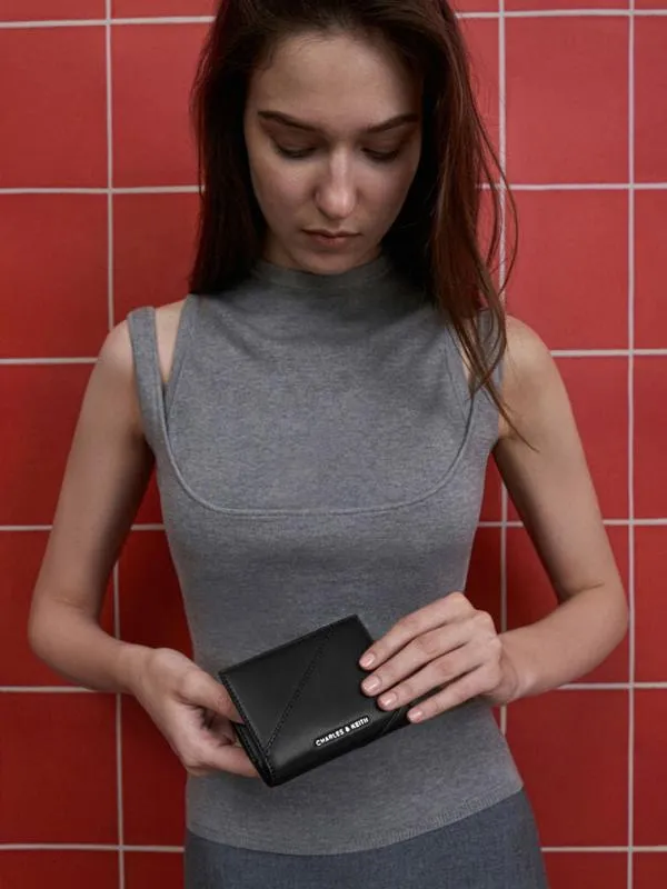Women Trin StitchTrim Wallet 8211 Noir CHARLES and KEITH Small Wallets