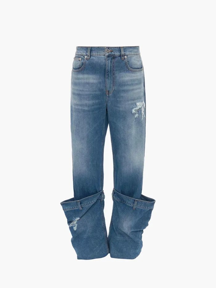 Women Trousers and Shorts JW Anderson BUCKET DENIM JEANS Light Blue