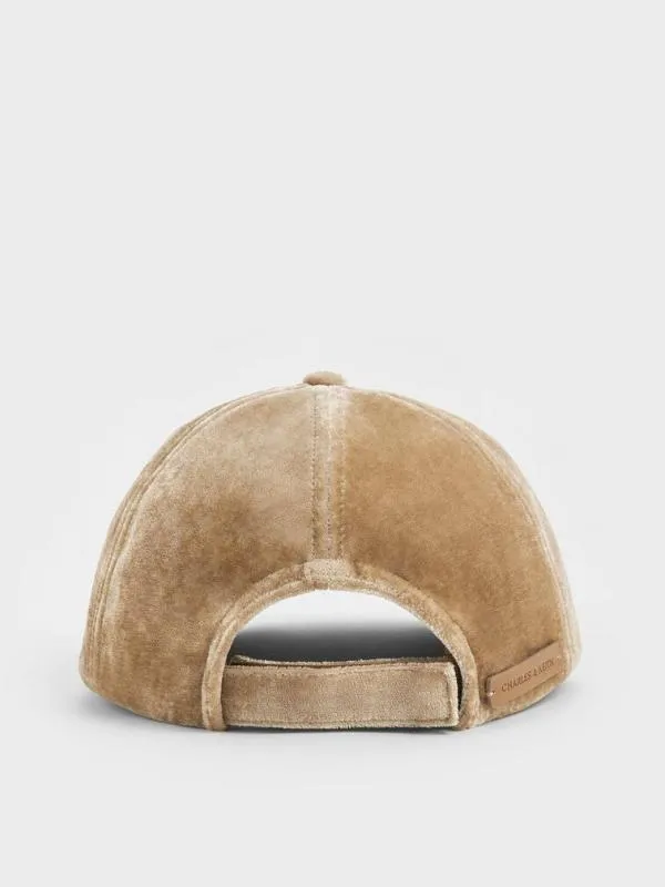 Women Velvet Cap 8211 Beige CHARLES and KEITH Hair Accessories