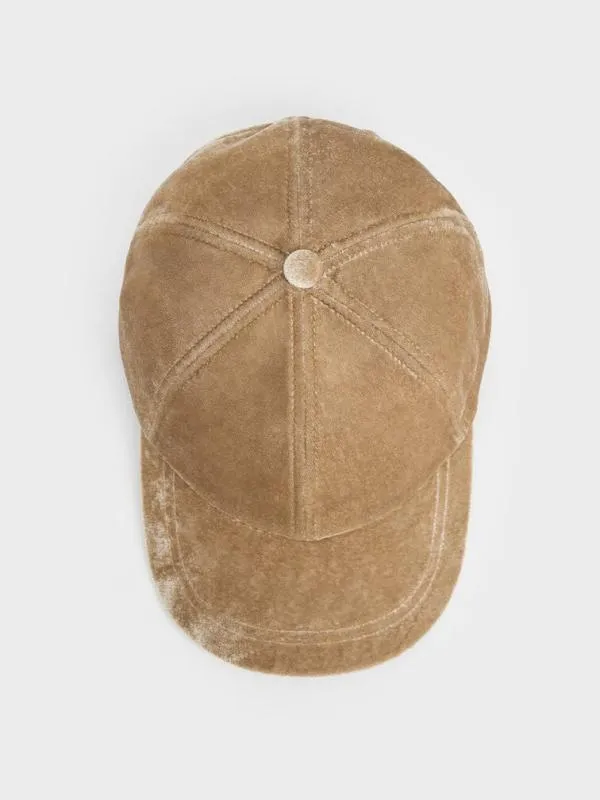 Women Velvet Cap 8211 Beige CHARLES and KEITH Hair Accessories